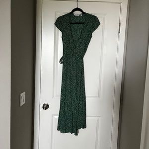 & other stories green polka dot wrap dress